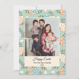 Cartão De Festividades Placa de Feriado Plana com foto da família persona