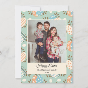 Cartão De Festividades Placa de Feriado Plana com foto da família persona