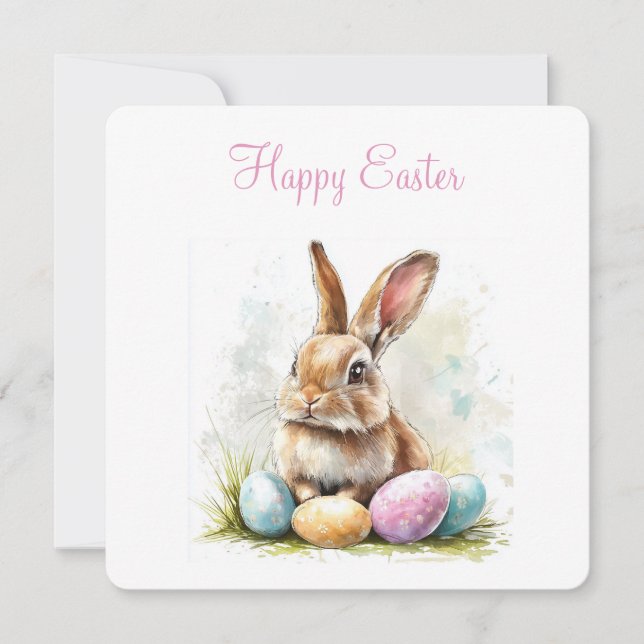 Cartão De Festividades Placa de feriado plana do felz pascoa (Frente)