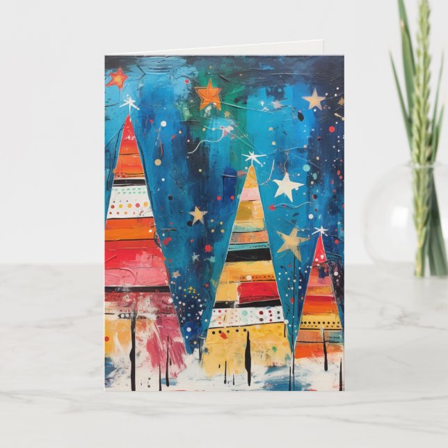 Cartão De Festividades Placa de férias de design abstrato (Frente)