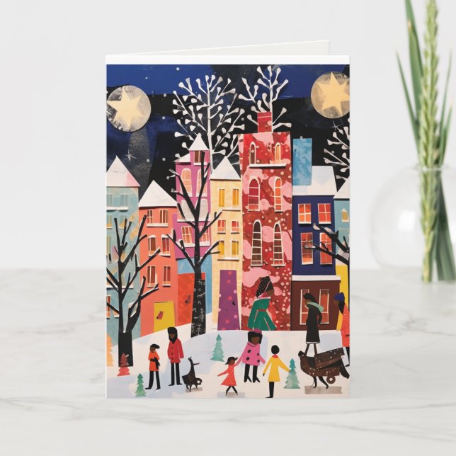 Cartão De Festividades Placa de férias de design abstrato (Frente)