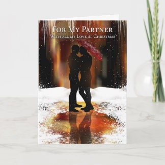 Cartão De Festividades Placa de Férias de Na moda Parceiro com Casal Gay