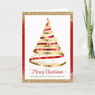 Cartão De Festividades Placa de Férias do Logotipo Corporativo da Árvore