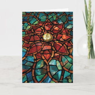 Cartão De Festividades Placa de férias felizes do Mosaico de Vidro Estrei