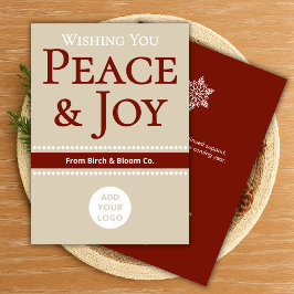 Cartão De Festividades Placa de férias neutra suave | Adicionar logotipo 