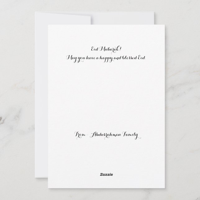 Cartão De Festividades Placa de Férias Plana (Verso)