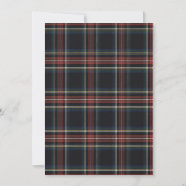 Cartão De Festividades Placa de Férias Plana Tartan (Frente)
