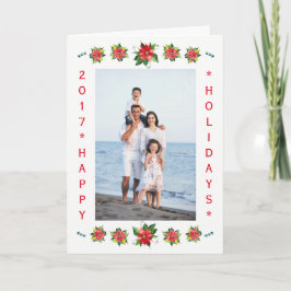 Cartão De Festividades Placa de Férias Vertical - Poinsettia de Cores Aqu