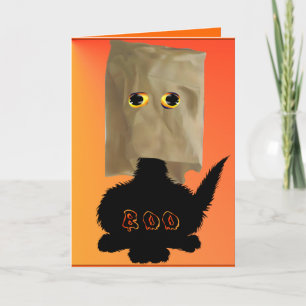Cartão De Festividades Placa de Gatinho Boo