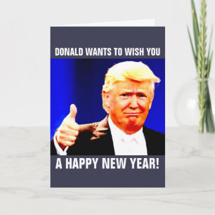 CARTÃO DE FESTIVIDADES PLACA DE GREEETING DE ANOS NOVOS DE TRUMP DONALD