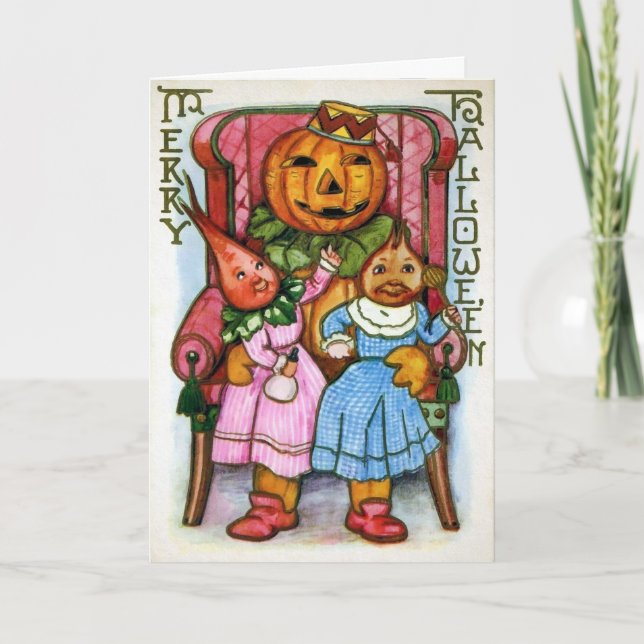 Cartão De Festividades Placa de Halloween da Feliz Retroativa (Frente)