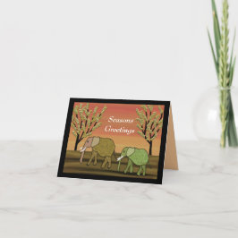 Cartão De Festividades Placa de Ligação Solar Elefante