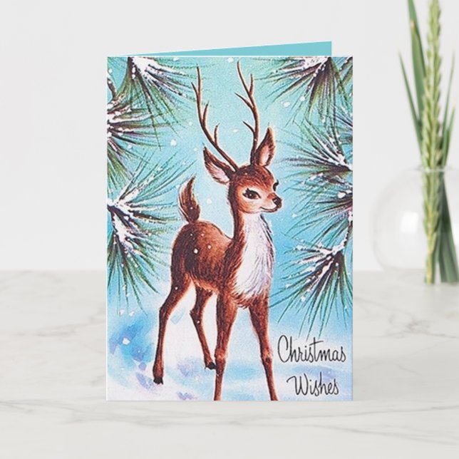 Cartão De Festividades Placa de mensagem de adição de reindeer de natais  (Frente)