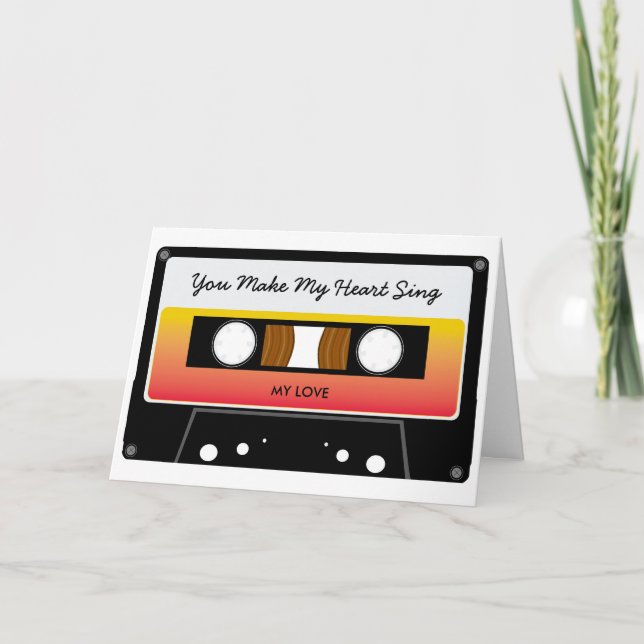 Cartão De Festividades Placa de Namorados de fita mista (Frente)