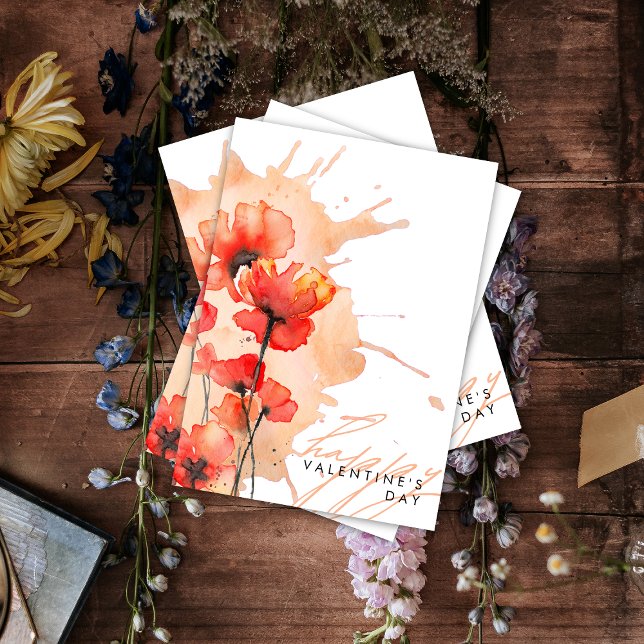 Cartão De Festividades Placa de Namorados Floral Chic Elegante Moderna (Criador carregado)