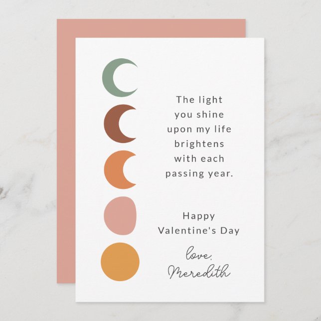 Cartão De Festividades Placa de Namorados Inspiron Boho Moons (Frente/Verso)