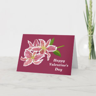 Cartão De Festividades Placa de Namorados Lily Rosa