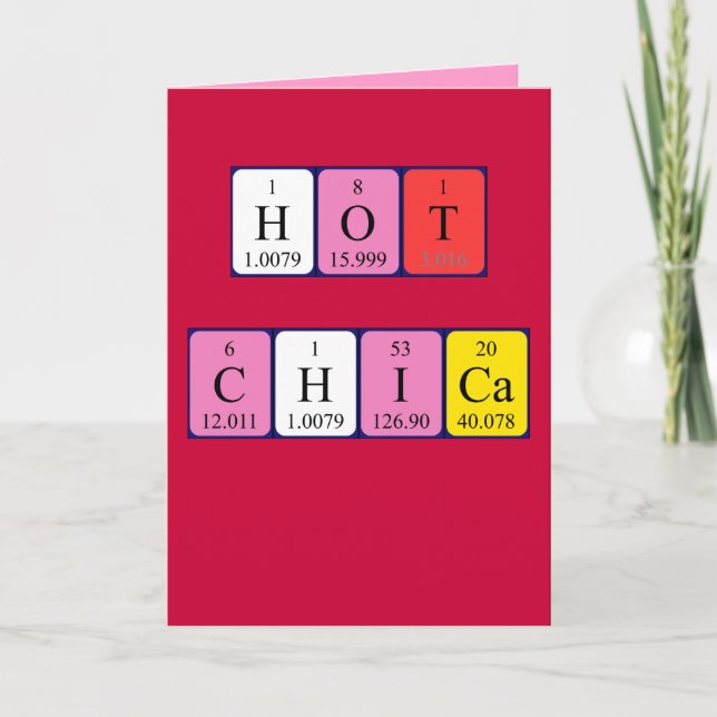 Cartão De Festividades Placa de Namorados periódica de mesa Quica (Frente)