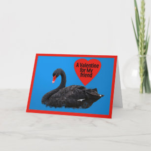 Cartão De Festividades Placa de Namorados Swan Preta para Amigo