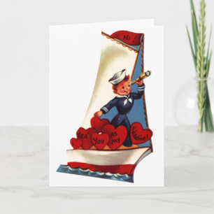 Cartão De Festividades Placa de Namorados Vintage 9