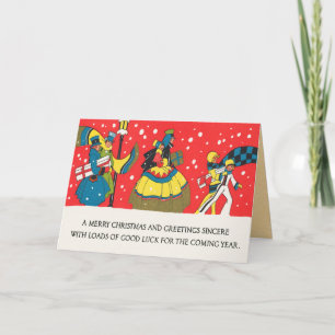 Cartão De Festividades Placa de natais vintages