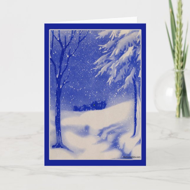 Cartão De Festividades Placa de natais vintages (Frente)