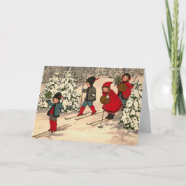 Cartão De Festividades Placa de natais vintages