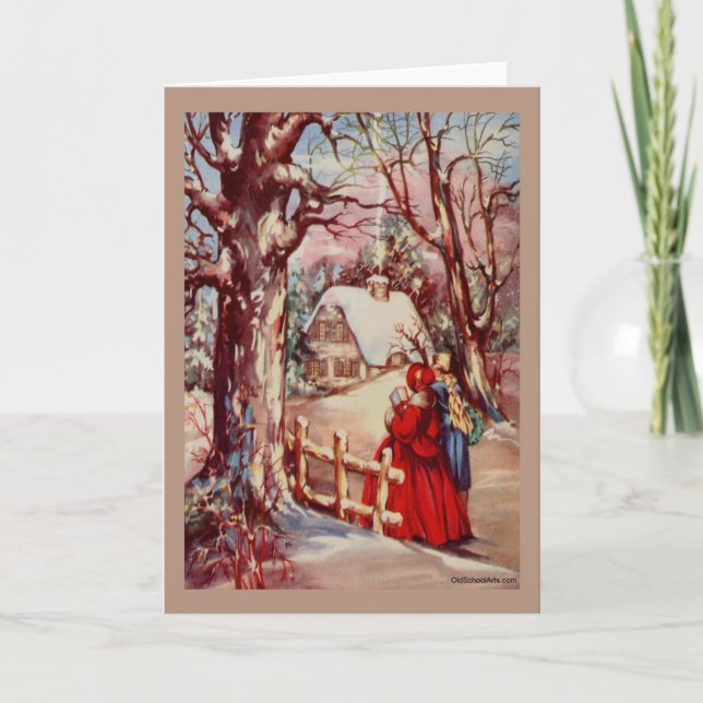 Cartão De Festividades Placa de natais vintages (Frente)