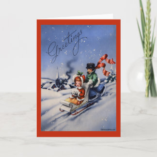 Cartão De Festividades Placa de natais vintages