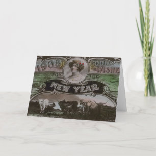 Cartão De Festividades Placa de natais vintages Austrália Feliz ano nov