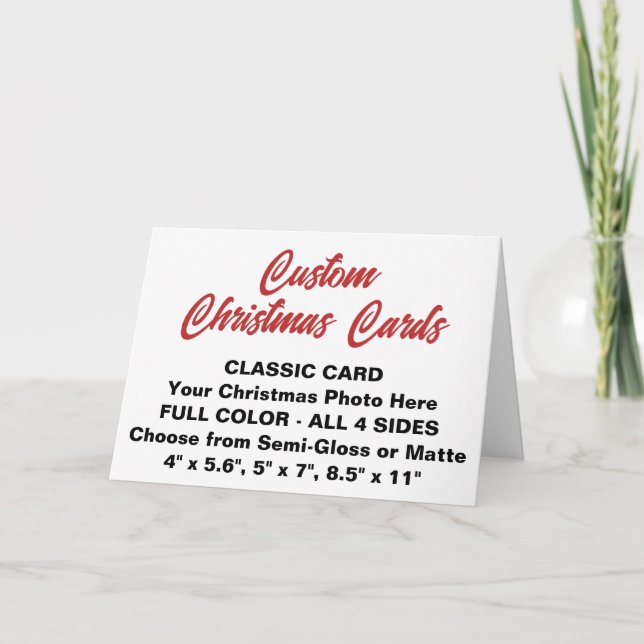 Cartão De Festividades PLACA DE NATAL CLÁSSICA Personalizada DE 5" x 7" (Frente)
