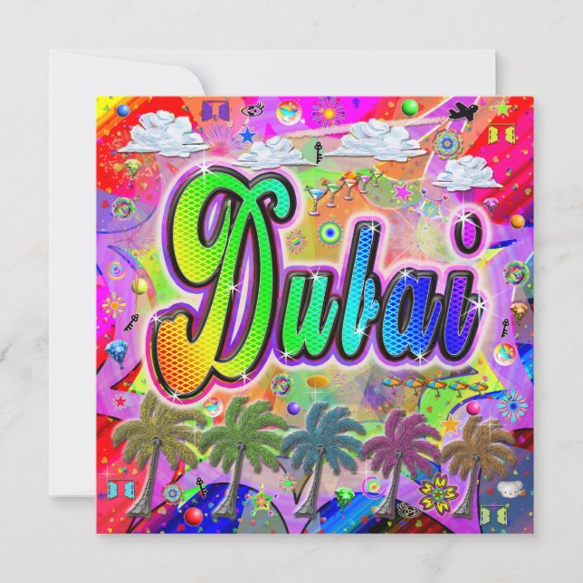 Cartão De Festividades Placa de Natal do Dubai Vista Express (Frente)