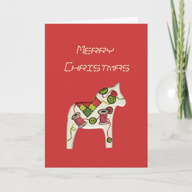 Cartão De Festividades Placa de Natal do tema de costura (Frente)