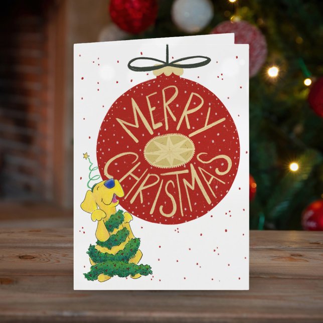 Cartão De Festividades Placa de Natal Engraçado de Árvore Festiva (Criador carregado)