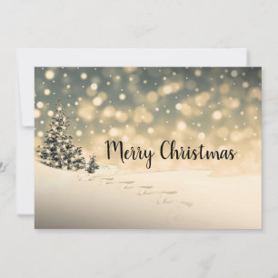 Cartão De Festividades Placa de Natal Feliz para a Neve Inverdeada