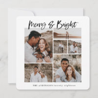 Placa de natal multifotografia feliz e brilhante