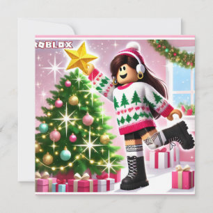Cartão De Festividades Placa de Natal para adolescentes da Robloxo