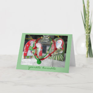 Cartão De Festividades Placa de Natal Sparkle Twinkle