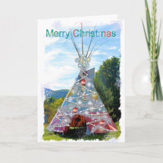 Cartão De Festividades Placa de Natal TeePee Merry