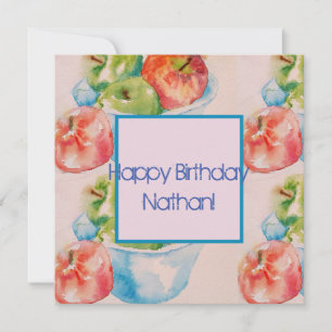 Cartão De Festividades Placa de nome de Fruta de água para maçãs verme