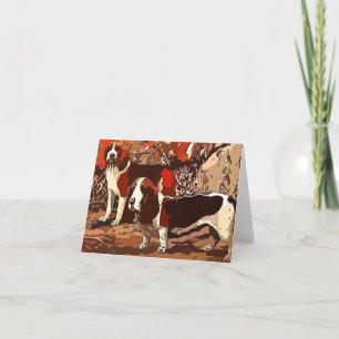 Cartão De Festividades Placa de Nota de Beagles Pintados por Vintage