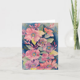 Cartão De Festividades Placa de Nota de Ocasião Lilac e Rosa Floral