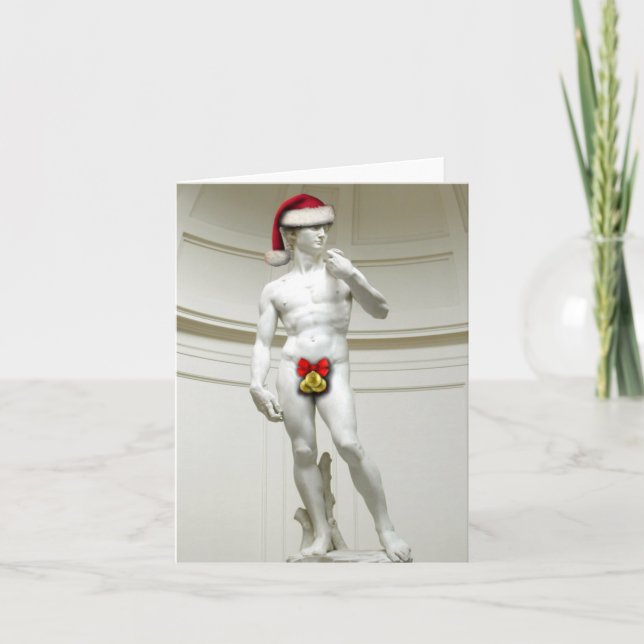 Cartão De Festividades Placa de Nota de Papais noeis David (Frente)