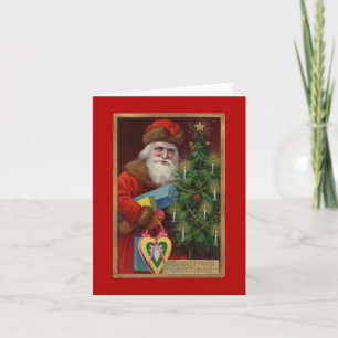 Cartão De Festividades Placa de Nota de Papais noeis Ruby