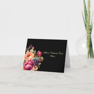 Cartão De Festividades Placa de Nota de Vazio Floral de Cores Aquáticas E