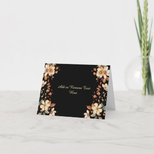 Cartão De Festividades Placa de Nota de Vazio Floral de Cores Aquáticas E