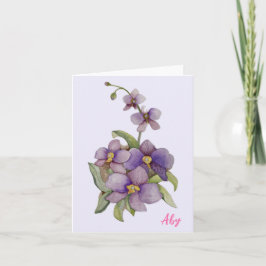 Cartão De Festividades Placa de Nota Orquídea Roxa