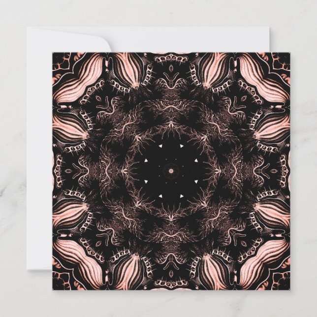 Cartão De Festividades Placa de Nota Quadrada do Designer abstrato Preto  (Frente)