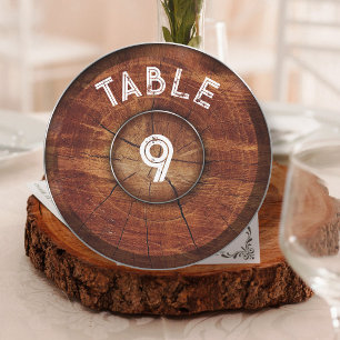 Cartão De Festividades Placa de Número de Mesa de Casamento em Madeira Re