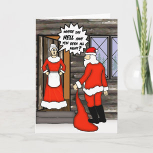 Cartão De Festividades Placa de Papais noeis engraçada